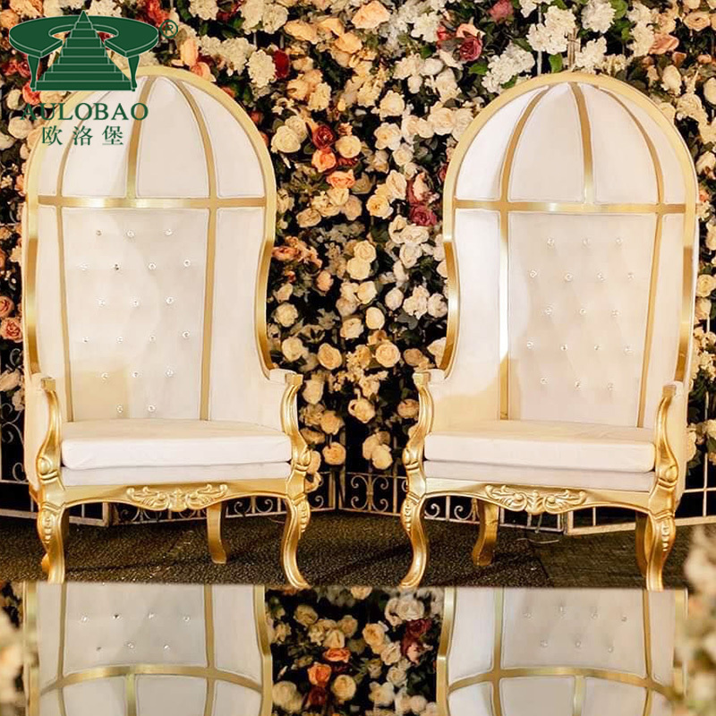 Luxury King Throne Wedding Hood Bird Cage Chair With Rhinestone