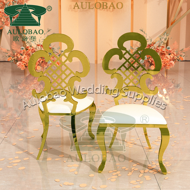 Special design luxury gold stainless steel high back king throne chair wedding rental