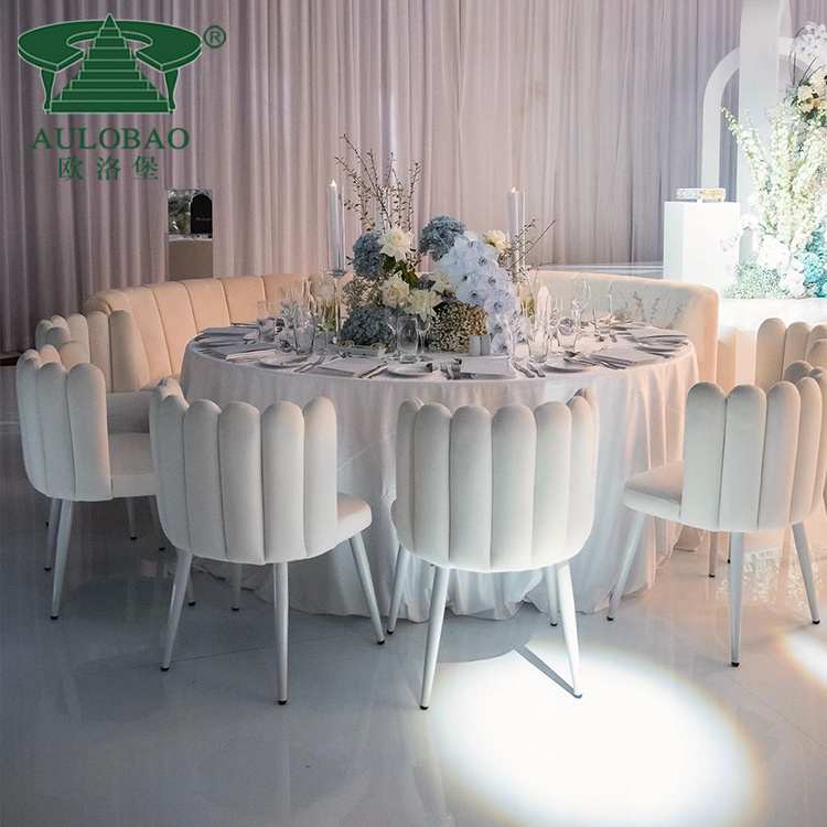 Hotel Wedding White Fabric Upholstery Dining Chair For Banquet Hall