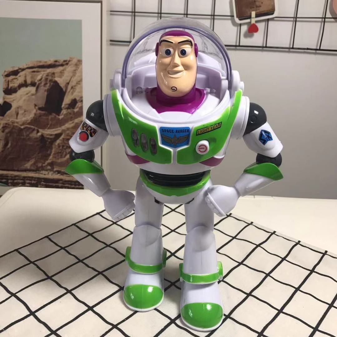 New star  hot sale cartoon Toy Story character toy Buzz light year talking action figure with light