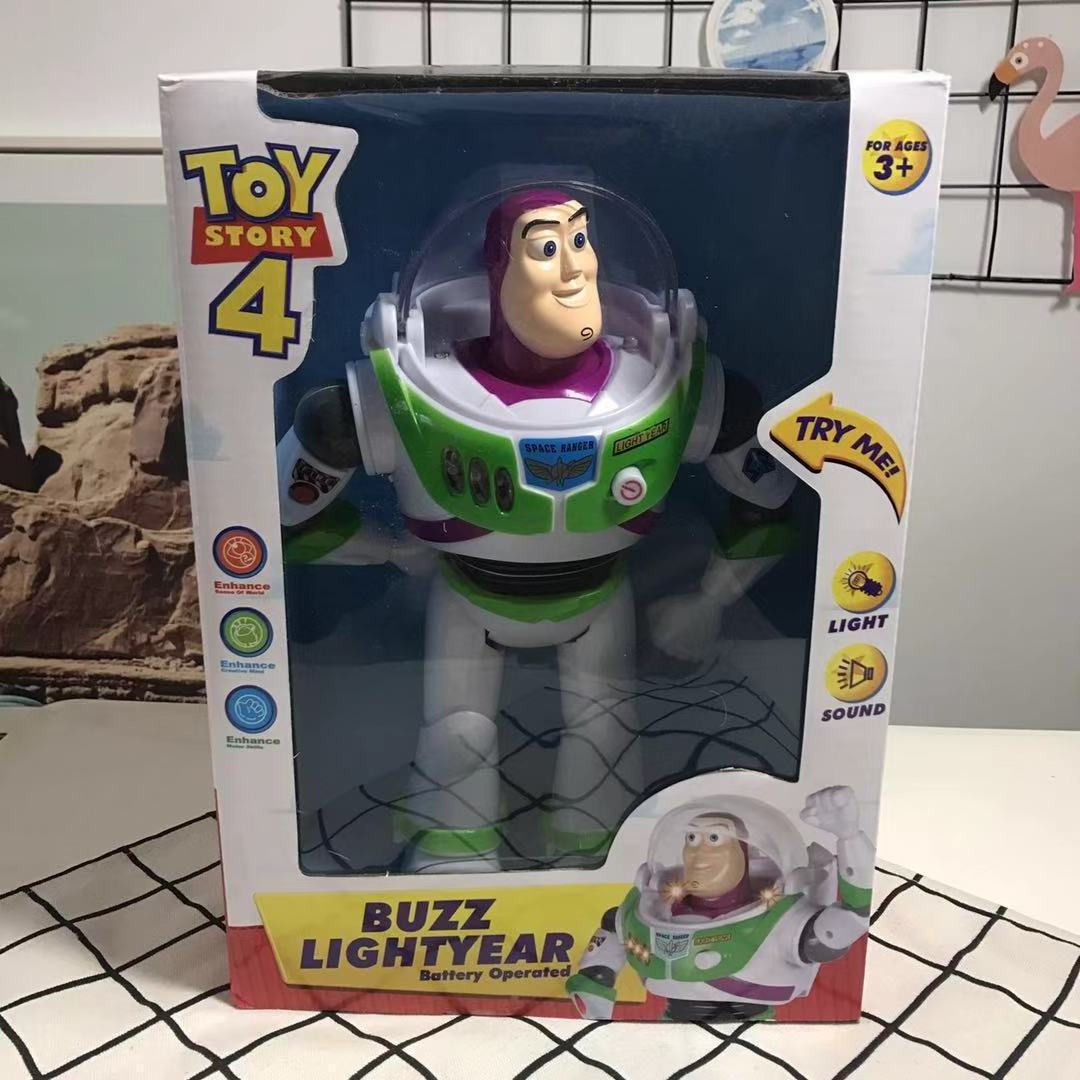 New star  hot sale cartoon Toy Story character toy Buzz light year talking action figure with light