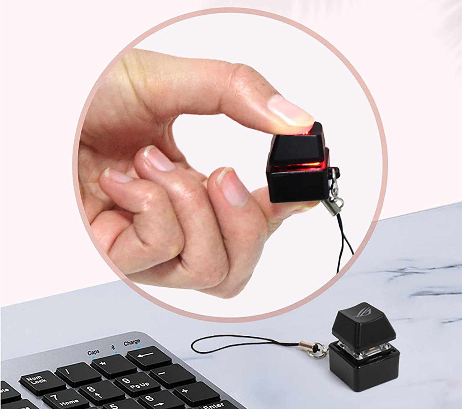 Keyboard Key Fidget Toy,Switch Keychain Light Up LED Light Toys LED Light Toys, Fidget Button Stress Relief Artifact