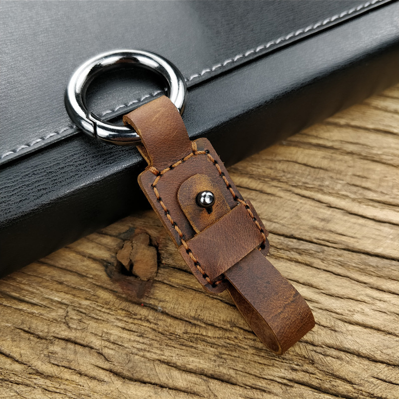 Handmade Genuine Leather Car Key Chain Key Ring for Men Women by in Gift Box