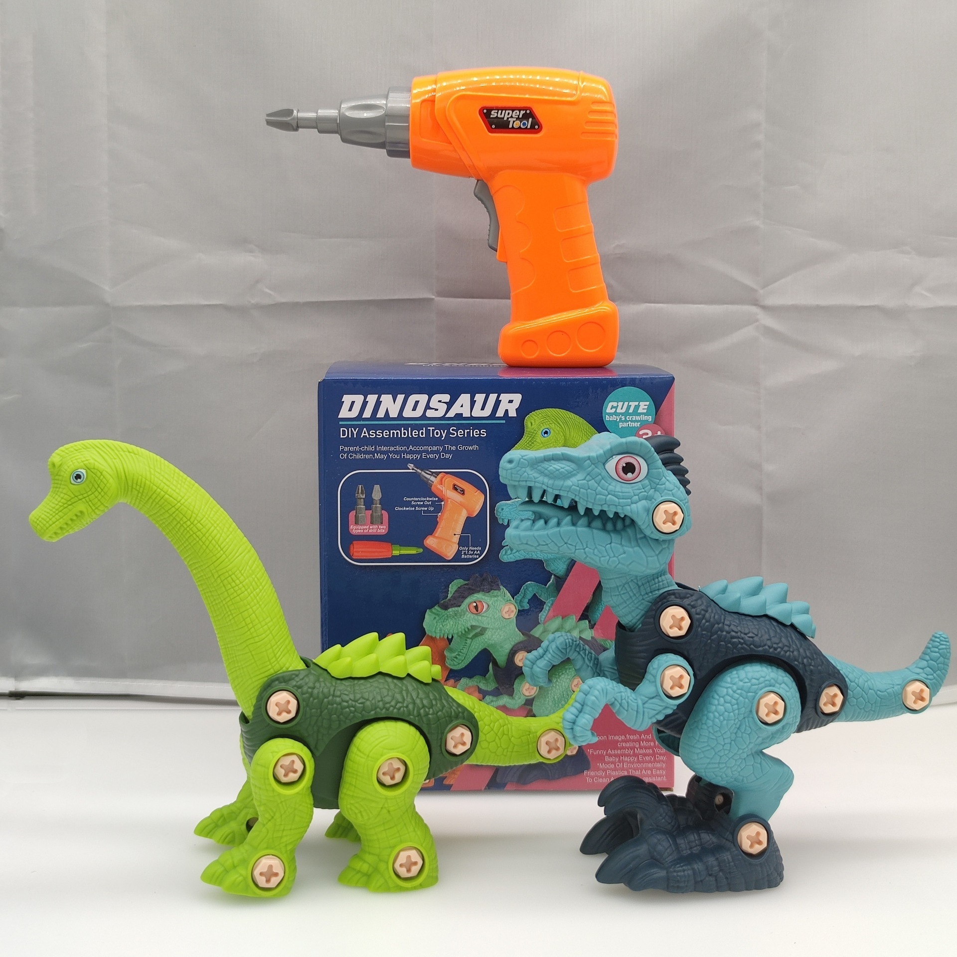 Take Apart Dinosaur Toys for Kids Building Toy Set with Electric Drill Construction Engineering Play Kit STEM Learning for Boys