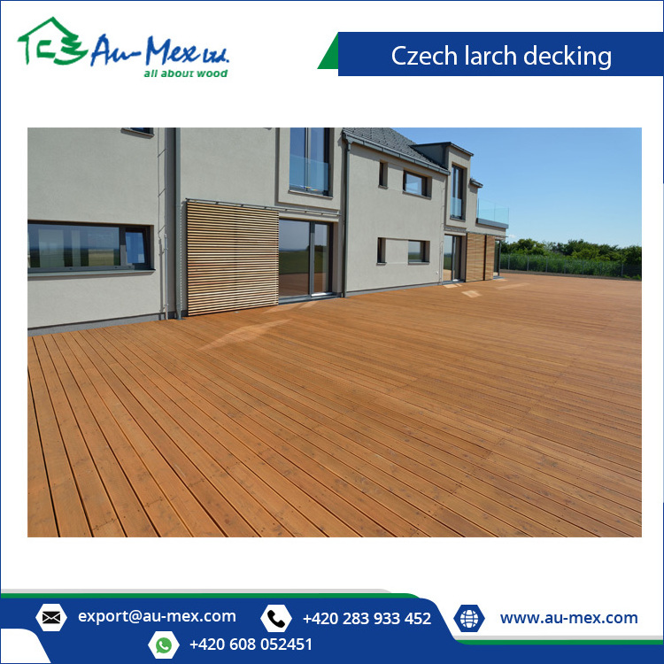 Deciduous Czech Larch Wood for Decking/Treated Larch Wood for Decking 28x140 mm reeded