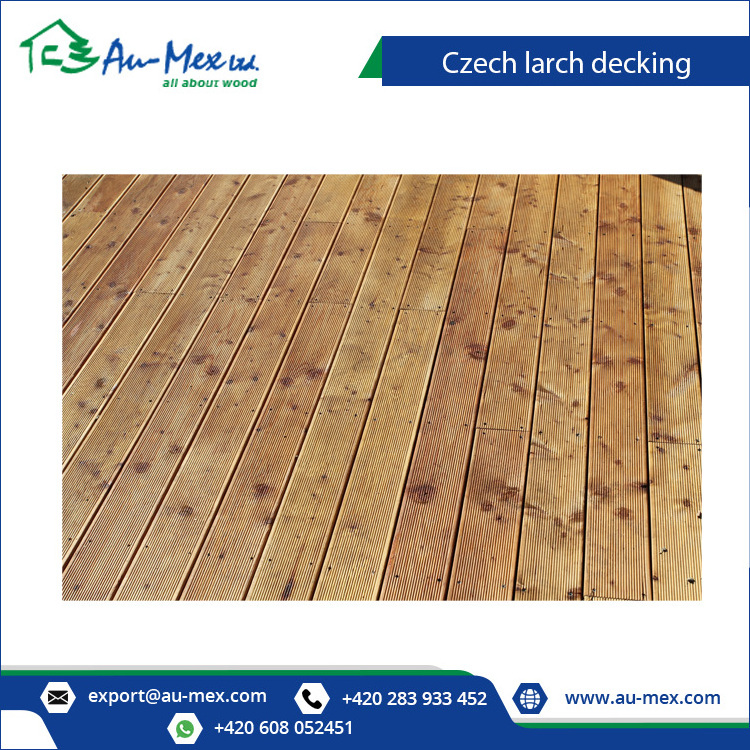 Deciduous Czech Larch Wood for Decking/Treated Larch Wood for Decking 28x140 mm reeded