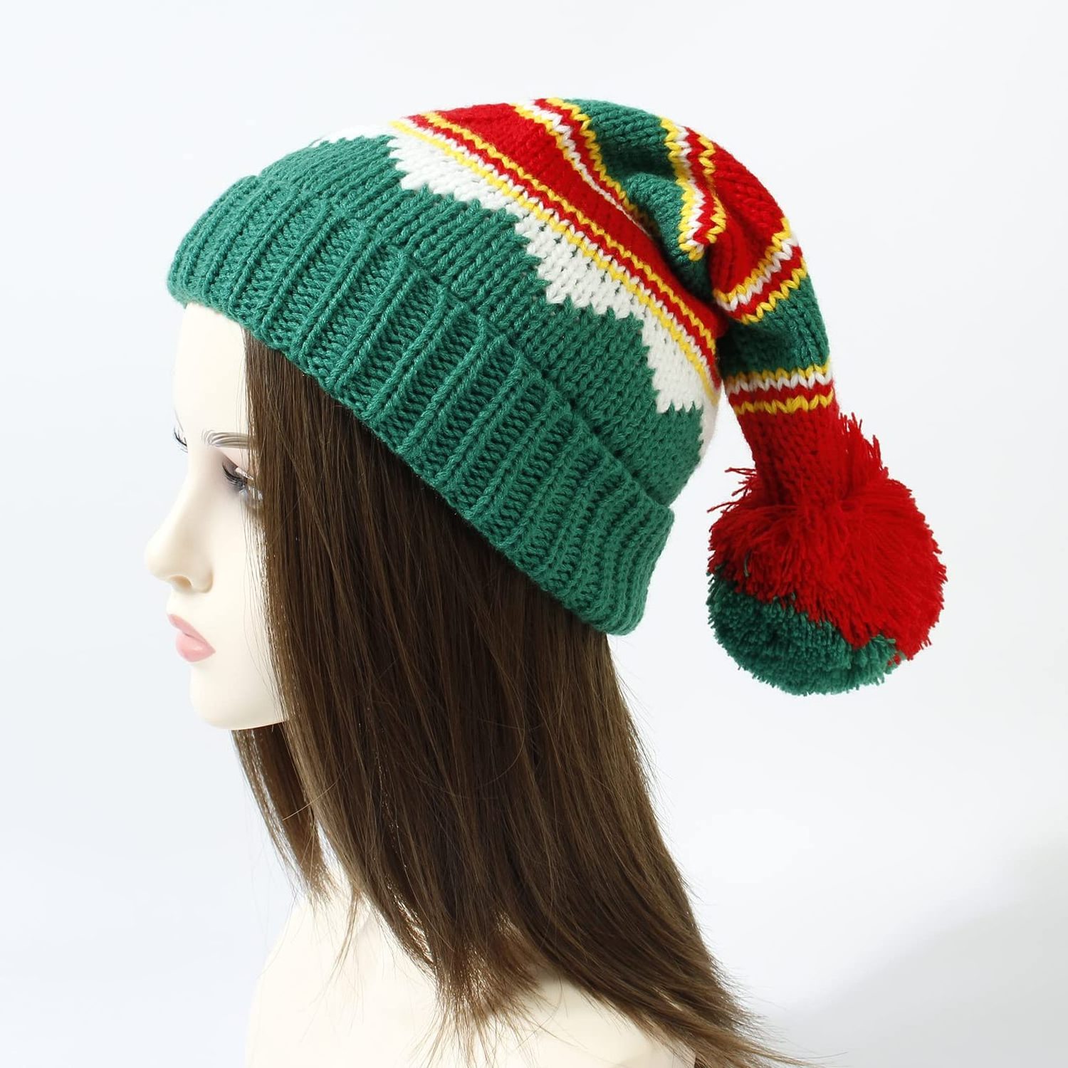 Wholesale custom 2 Pack Christmas Elf Hats for Adults Xams Holiday Beanies winter knitted hat