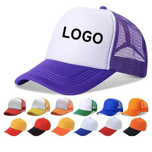 Custom Printed Logo 5 Panels Blank Sport Golf Men Dad Plain Gorras Baseball Cap Polyester Mesh Truck Cap Foam Trucker Hats