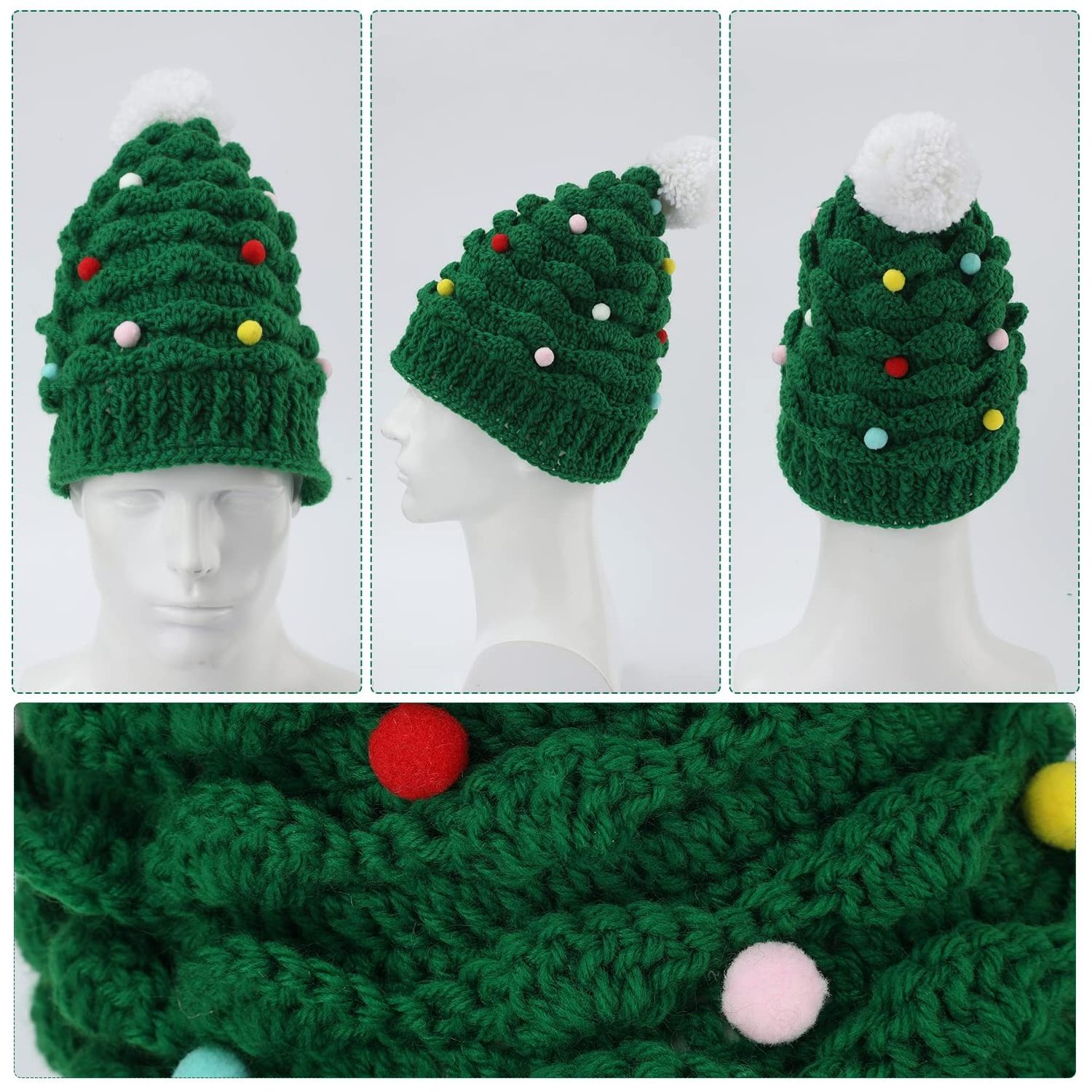 Unisex Christmas Winter Knitted Crochet Beanie beanies with custom logo Santa Hat Men Women Kids Caps