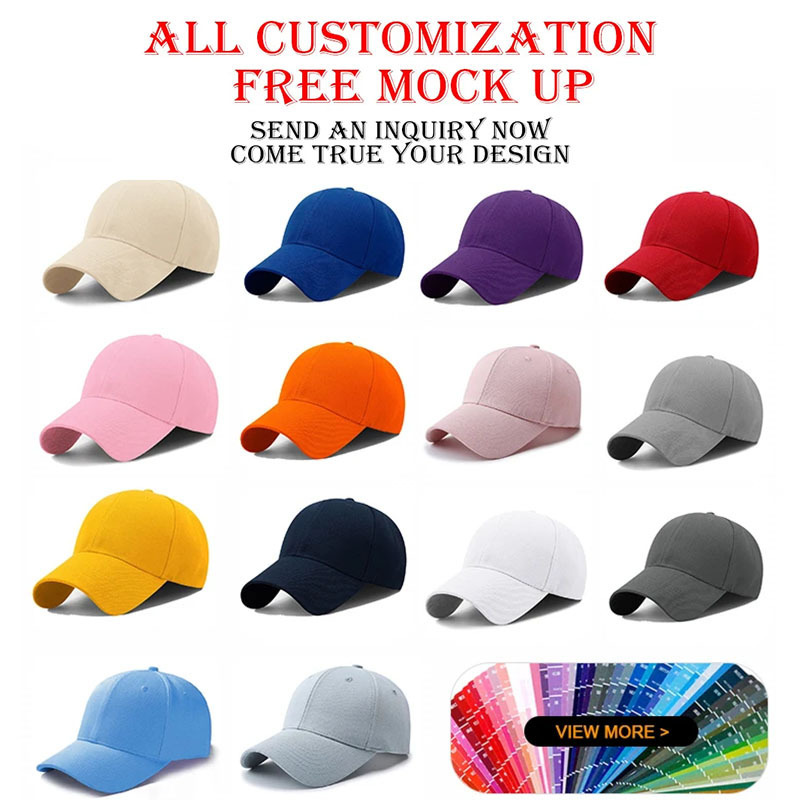 Wholesale 6 Panel Plain Blank Baseball Cap Children Bulk Custom Embroidery Logo Cotton Unstructured Dad Hat Cap for Man