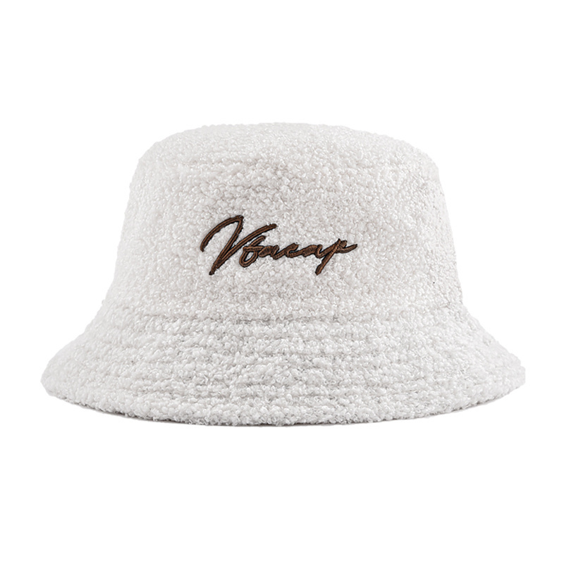 Personalized color unisex fishing caps design custom furry winter fur fuzzy Fisherman cap women mens bucket hat