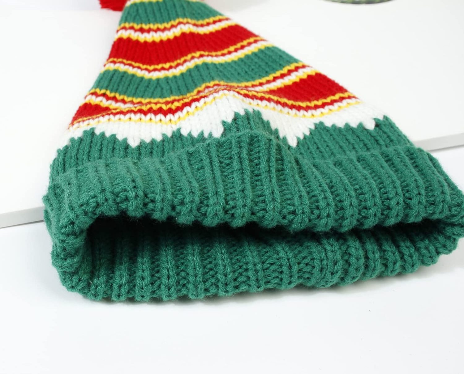 Wholesale custom 2 Pack Christmas Elf Hats for Adults Xams Holiday Beanies winter knitted hat