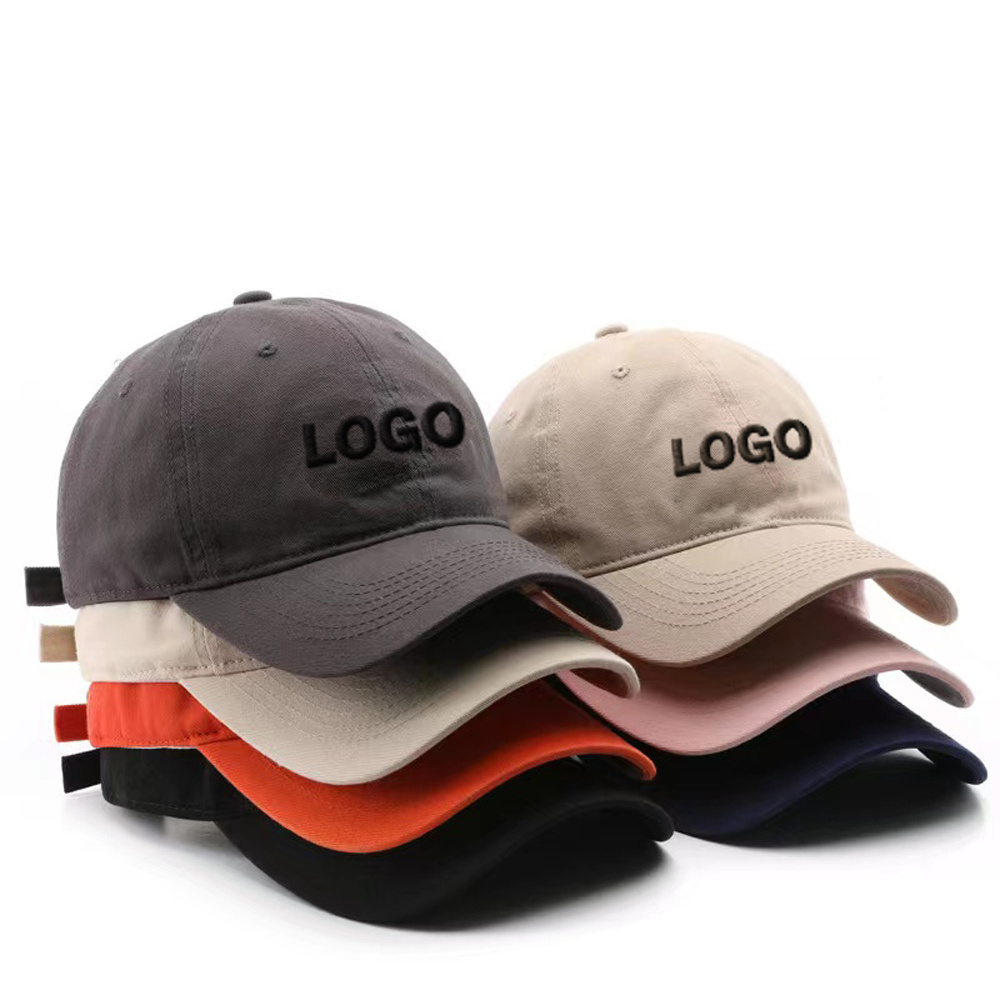 Wholesale 6 Panel Plain Blank Baseball Cap Children Bulk Custom Embroidery Logo Cotton Unstructured Dad Hat Cap for Man