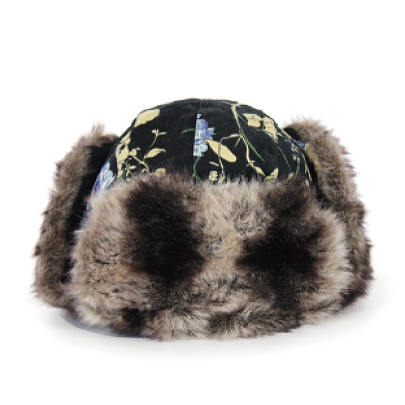 Camo fur ear flaps mexican russian trooper sherpa ski mask trapper winter hats