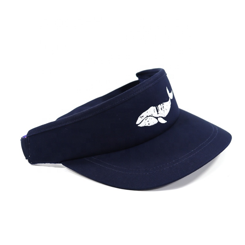 AungKing Factory Custom Embroidery Logo Navy Golf Visor Hat, Middle Profile Professional Design Golf Sun Visor Cap