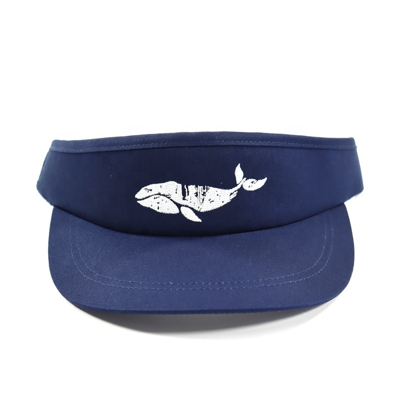 AungKing Factory Custom Embroidery Logo Navy Golf Visor Hat, Middle Profile Professional Design Golf Sun Visor Cap