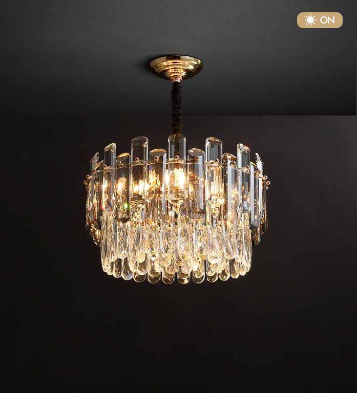 Hot Crystal Chandeliers Ceiling Pendant Light 2023 Modern Luxury Indoor Gold Large Round Stairwell Decorative Lighting Fixture