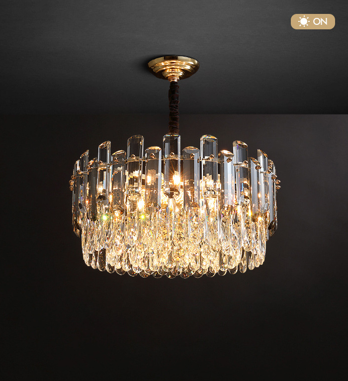 Hot Crystal Chandeliers Ceiling Pendant Light 2023 Modern Luxury Indoor Gold Large Round Stairwell Decorative Lighting Fixture