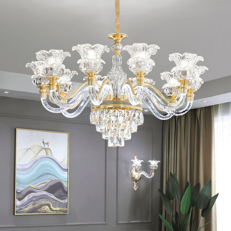 Dining Room Ceiling Hanging Black LED Chandeliers Pendant Lights High Quality Luxury Modern Crystal Chandelier Lighting