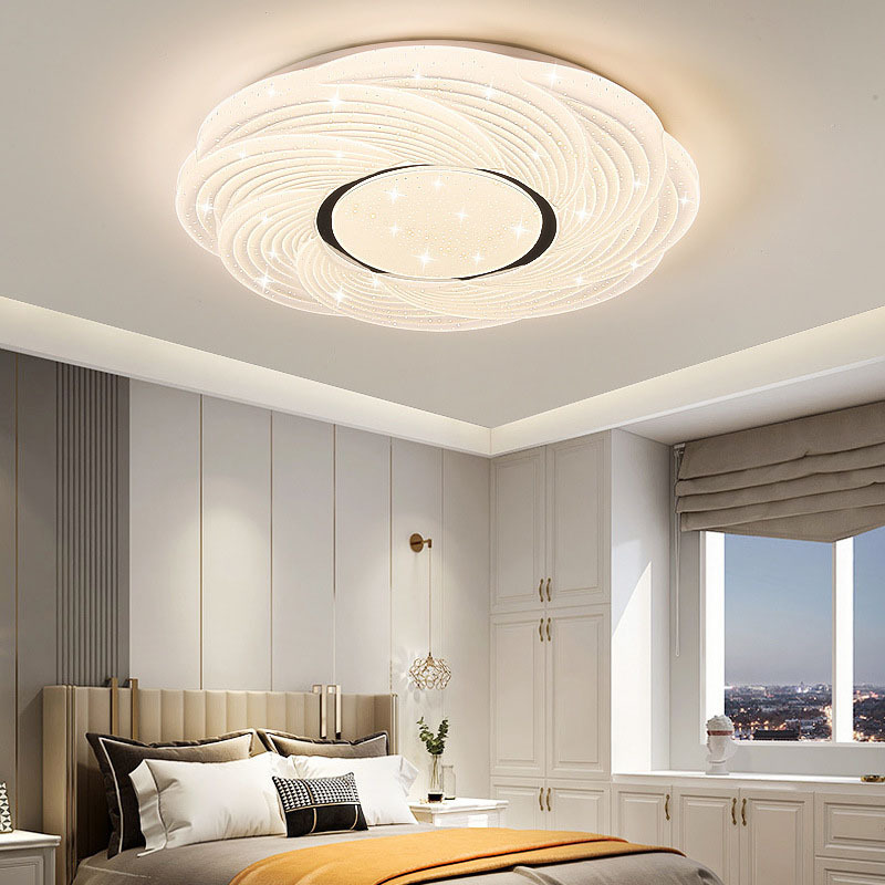 Soft Warm Flat Flush Mount Dimmable Led Lamp Circular Living Room Bedroom Lamp