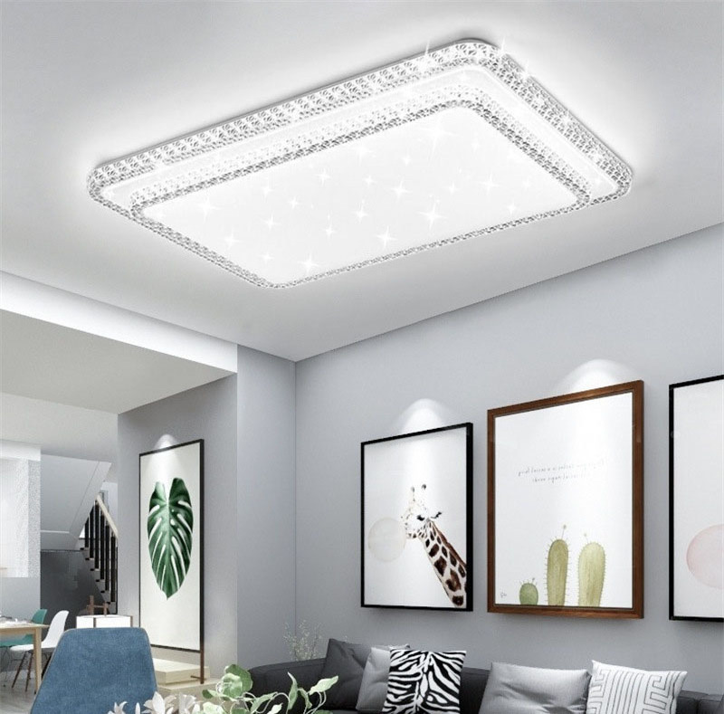 Living Bedroom Round Square Led Ceiling Light Small Chandelier Flush Mount Crystal Chandelier Light Fixture LED Ceiling Lamp