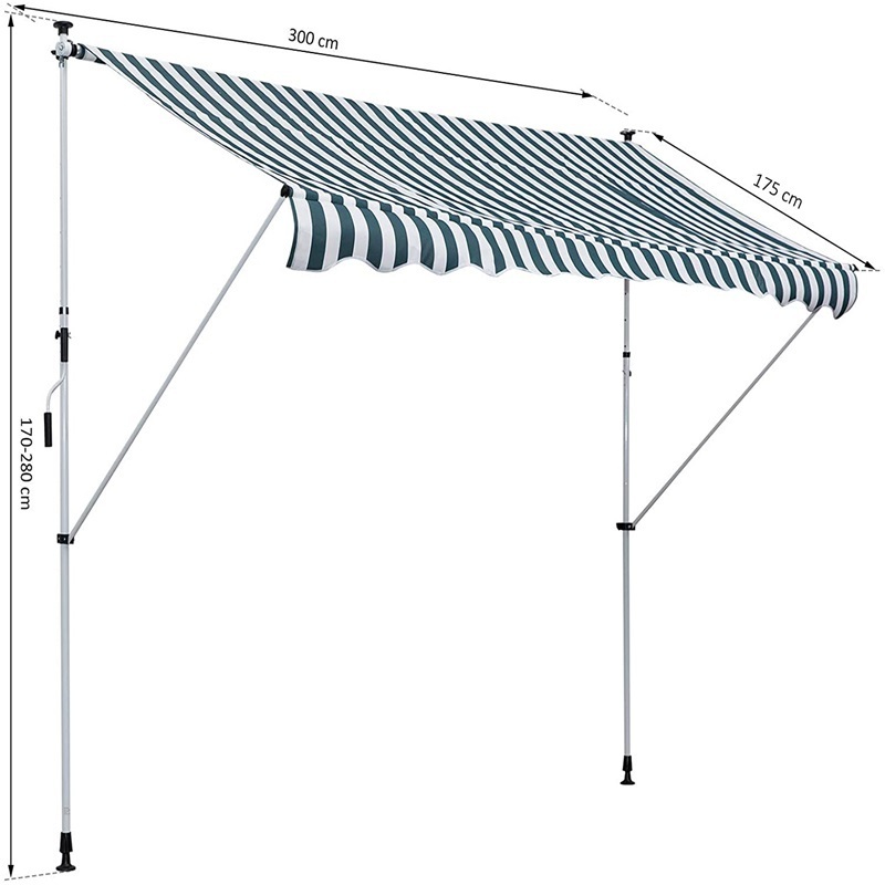 High-quality  Balcony Manual Awning -Patio Clamp Awning Gazebo Canopy