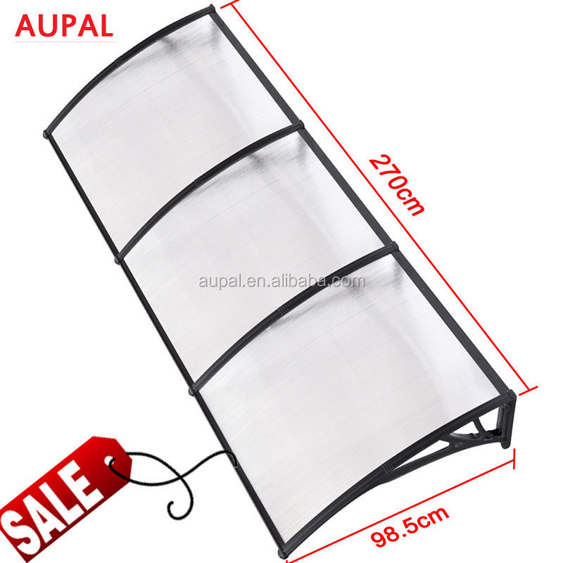 1mx2m DIY Outdoor Polycarbonate Front Door Window Awning Patio Cover Canopy