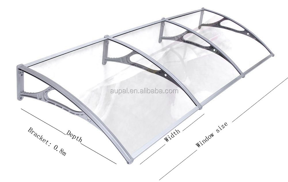 Polycarbonate DIY Door Canopy 1200x 800mm/Cantilever/ Walkways/ Smoking Shelter