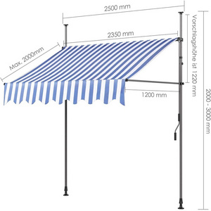 Vertical Outdoor Awning Window Canopy Side Manual Retractable Balcony Clamp Awning