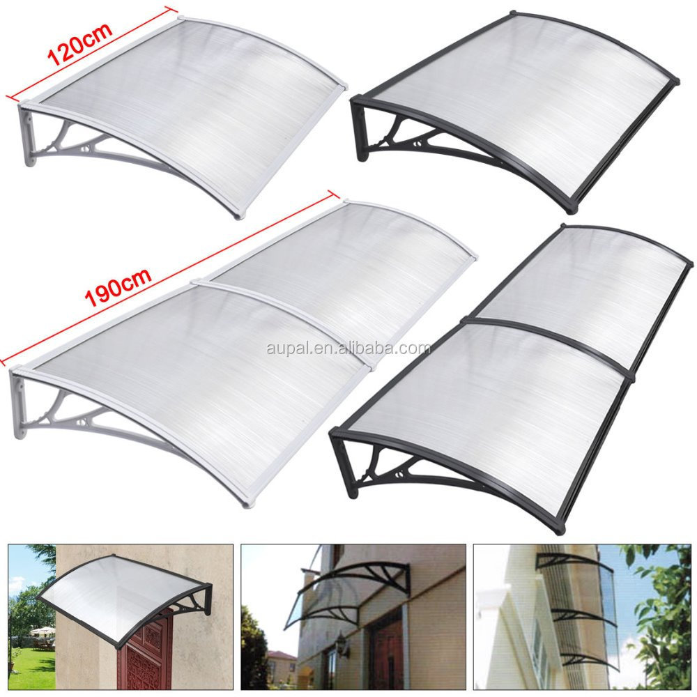 1mx2m DIY Outdoor Polycarbonate Front Door Window Awning Patio Cover Canopy