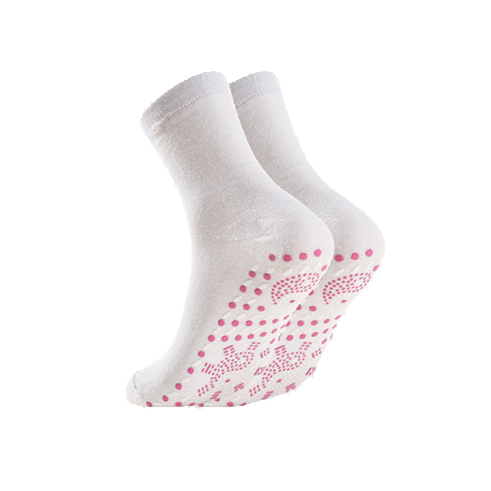 Massage anti-cold mid-tube socks self-heating health care warm floor socks spot glue wicking sweat thick heating socks