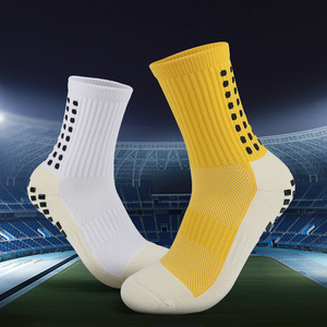 Terry Bottom Compression Socks Athletic Anti-slip Grip Football Socks Short Sports Soccer Socks