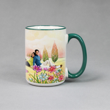 factory wholesale rim colorful white coating 11oz ceramic coffee custom sublimation mug