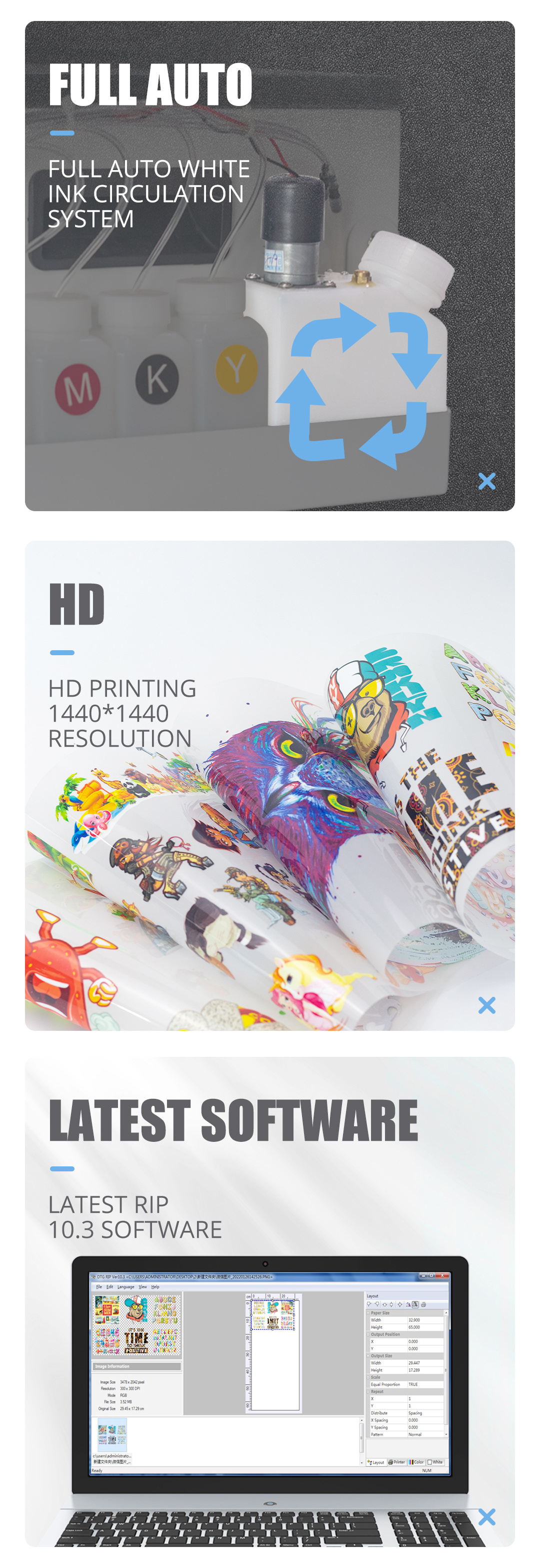 Auplex hot sale DTF printer with oven for t-shirts bags sublimation product print