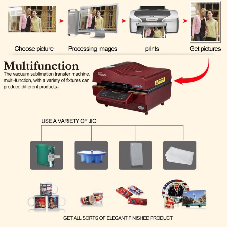 3D Sublimation Vacuum Heat Press Machine s3al Strip 3D Digital Sublimation Heat Press Machine For Mug,Phone case,Plate