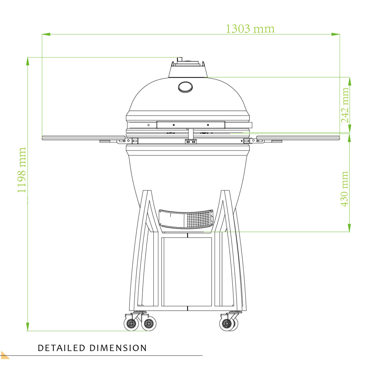 Auplex Asador De Carbon Barbecue Green Shape Egg Outdoor BBQ 21 inch Charcoal Kamado Grills