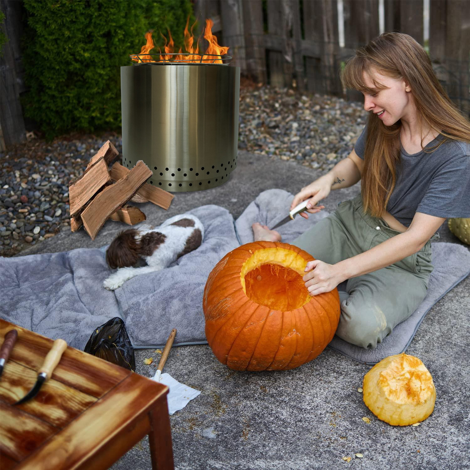 Camping Fire Oven or Fire Pit  made of Stainless steel and steel