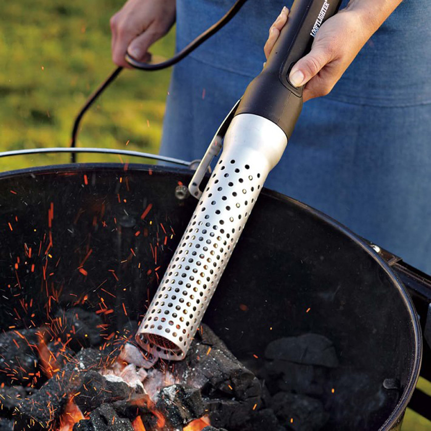 looftlighter Electric Charcoal Starter, white fire starter For BBQ Grill/Fire Pits/Fireplacer with Handle