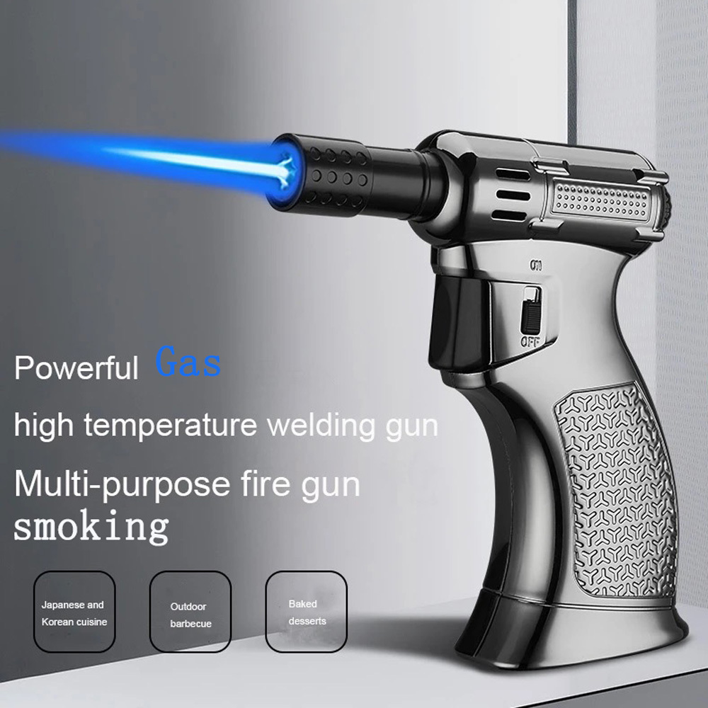 Blue Flame Cooking BBQ Gun Shape Cigarettes Smoking Lighter Torches Lighter