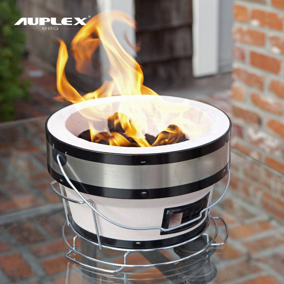 Auplex High Configuration Outdoor Mini Tabletop Contact Charcoal Japanese Yakitori Hibachi BBQ Grill