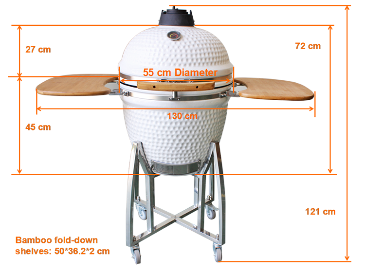 AUPLEX Classical Style BBQ Kamado L 21 inch Charcoal Komodo Ceramic Grill for Cooking