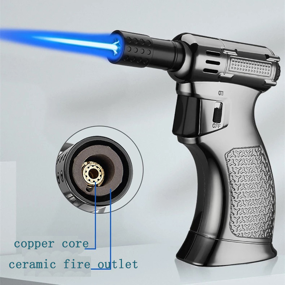 metal lighter BBQ Accessories Butane Gas Cigar Torch Windproof Cigar gun lighter