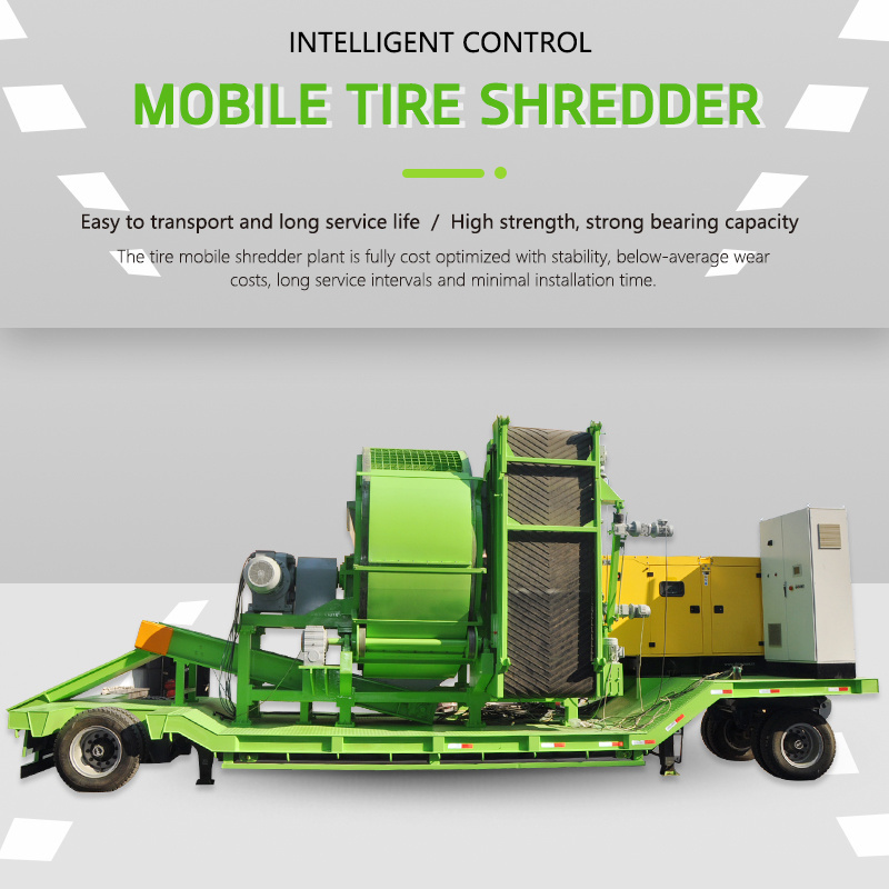 Mobile Waste Used Tire Shredder Machine