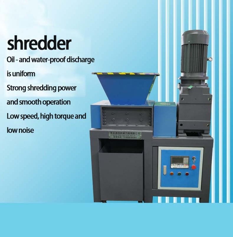 Small Plastic Shredder Machine Plastic Recycling Recycling Mini Double Shaft Garbage Scrap Crusher Shredder 300 Model Metal