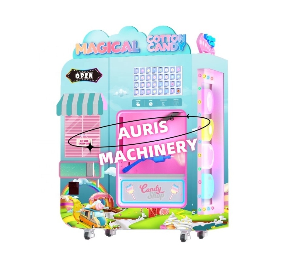 Fully Automatic Cotton Candy Vending Machine Hot Sale Cotton Floss Flower Making Vending Machine