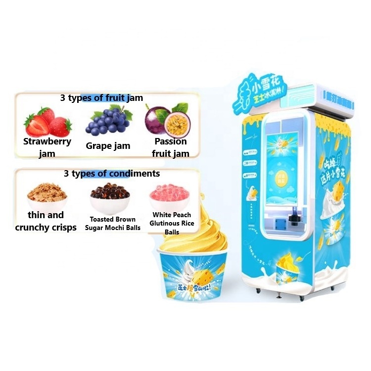 Full Automatic Intelligent Self-service Ice Cream Vending Machine with multiple flavors