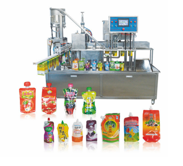 Stand up pouch bag spout bag filling machine oil juice wine milk paste stand up bag filling machine