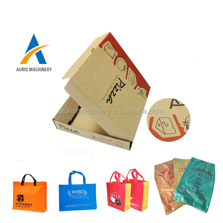 roll to roll flexo multi color pizza package box poly non woven pp bags kraft paper logo letter pattern printing printer machine