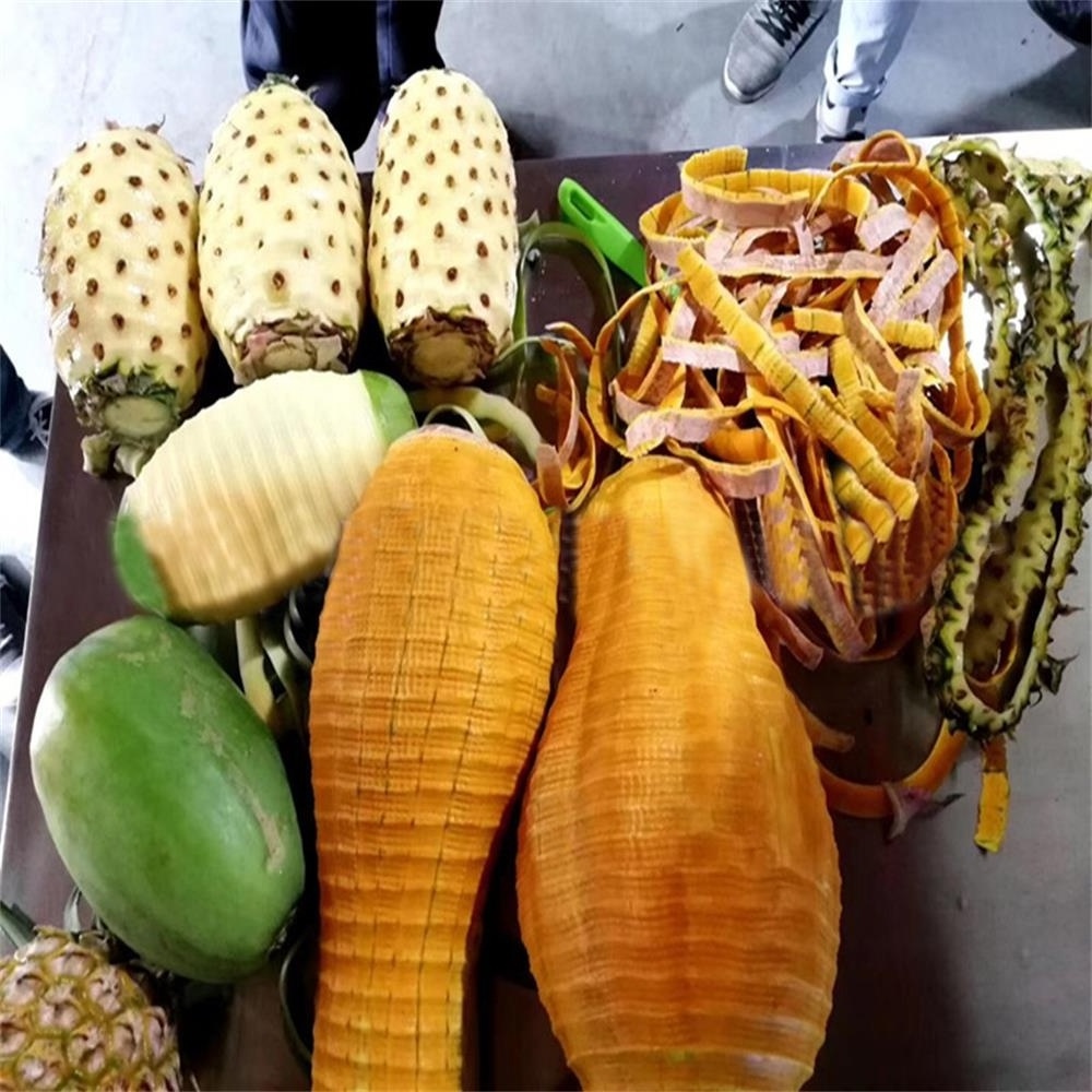 fully automatic fruit vegetable pumpkin watermelon papaya winter melon cantaloupe pineapple peeling peeler machine