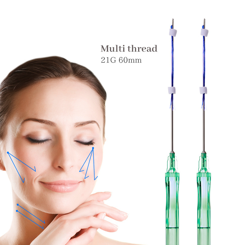 Thread Lifting Medical PCL Thread For Wrinkle Remover Or Facial Treatment Multi L Needle 21G 60mm Thread